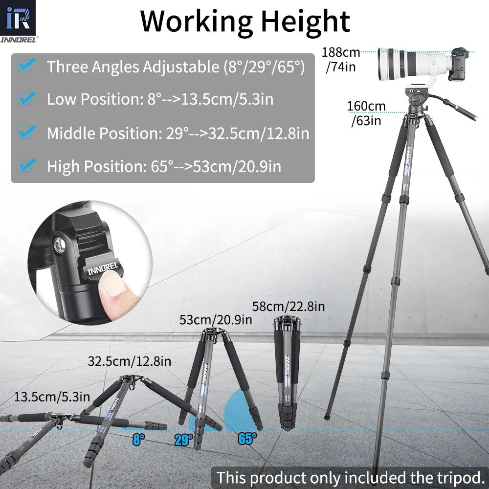 INNOREL NT364C Professional Carbon Fiber Camera Tripod