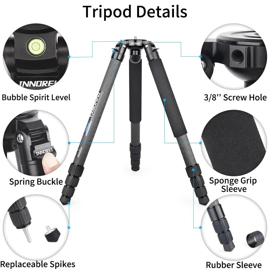 INNOREL NT364C Professional Carbon Fiber Camera Tripod