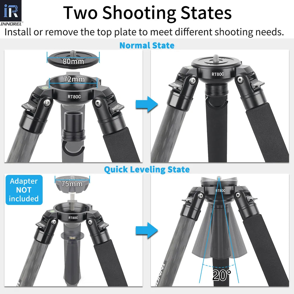 INNOREL RT80C Carbon Fiber Camera Tripod