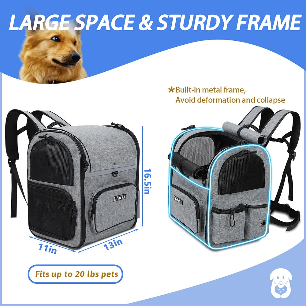 Dog Carrier Bag Pet Double Shoulder Backpack