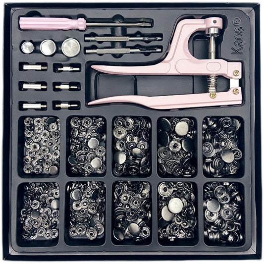 100 pcs/ Set Metal Button Installation Tool Set