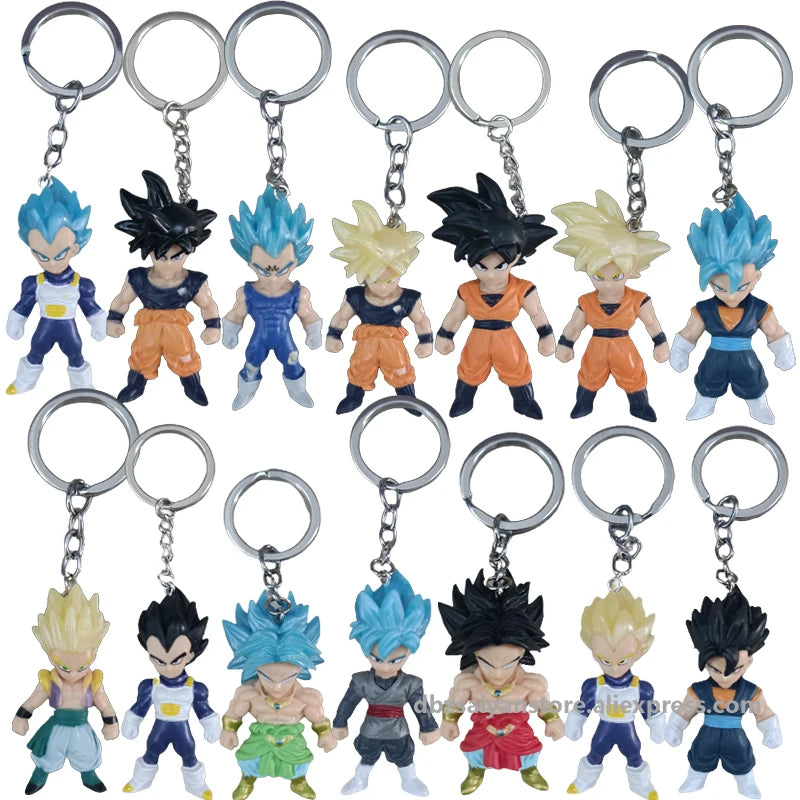 Anime Dragon Ball Figures Blind Box Keychains with Cards