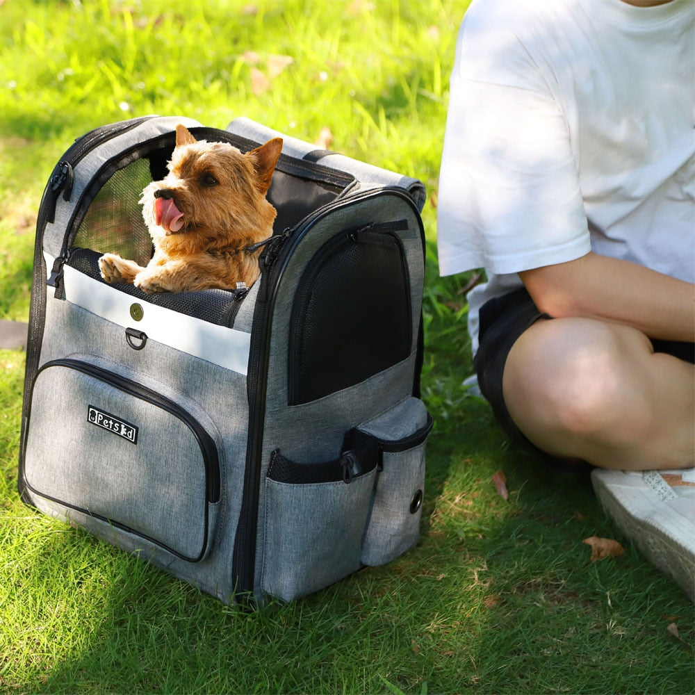 Dog Carrier Bag Pet Double Shoulder Backpack