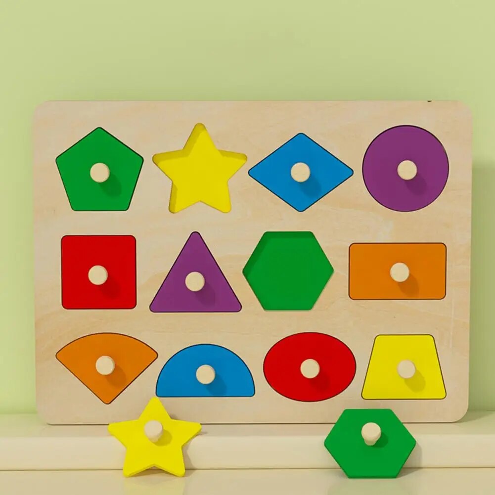 Natural Wood Block Puzzle for Children