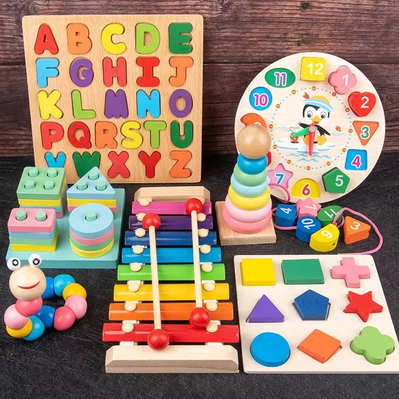 Montessori wooden toys for babies aged 1 to 3 years, suitable for boys and girls, makes for excellent baby development games. These wood puzzles for kids serve as educational learning toys.