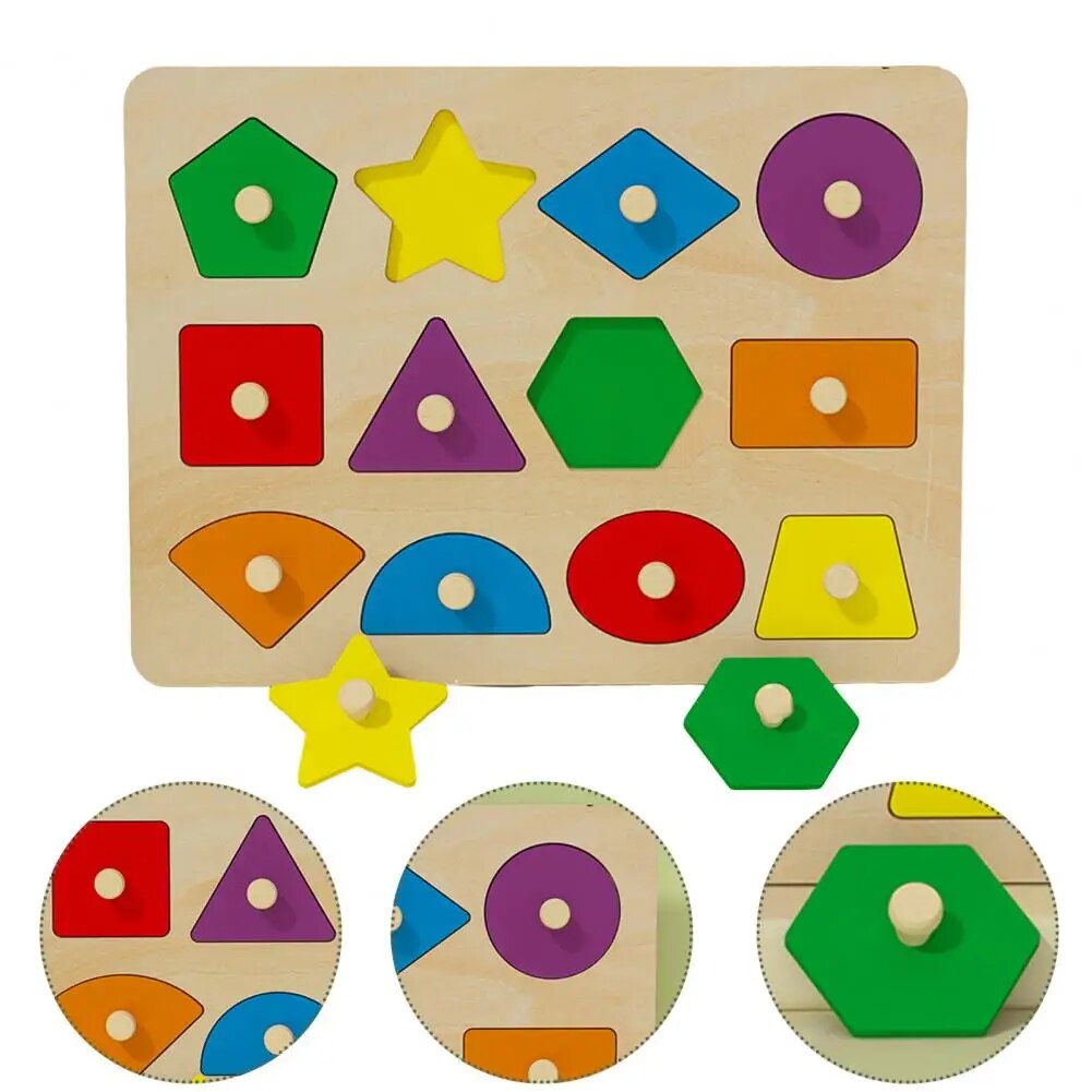 Natural Wood Block Puzzle for Children