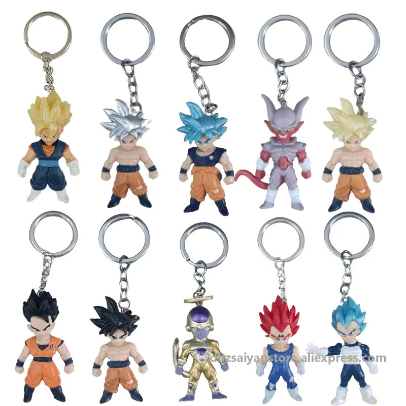 Anime Dragon Ball Figures Blind Box Keychains with Cards