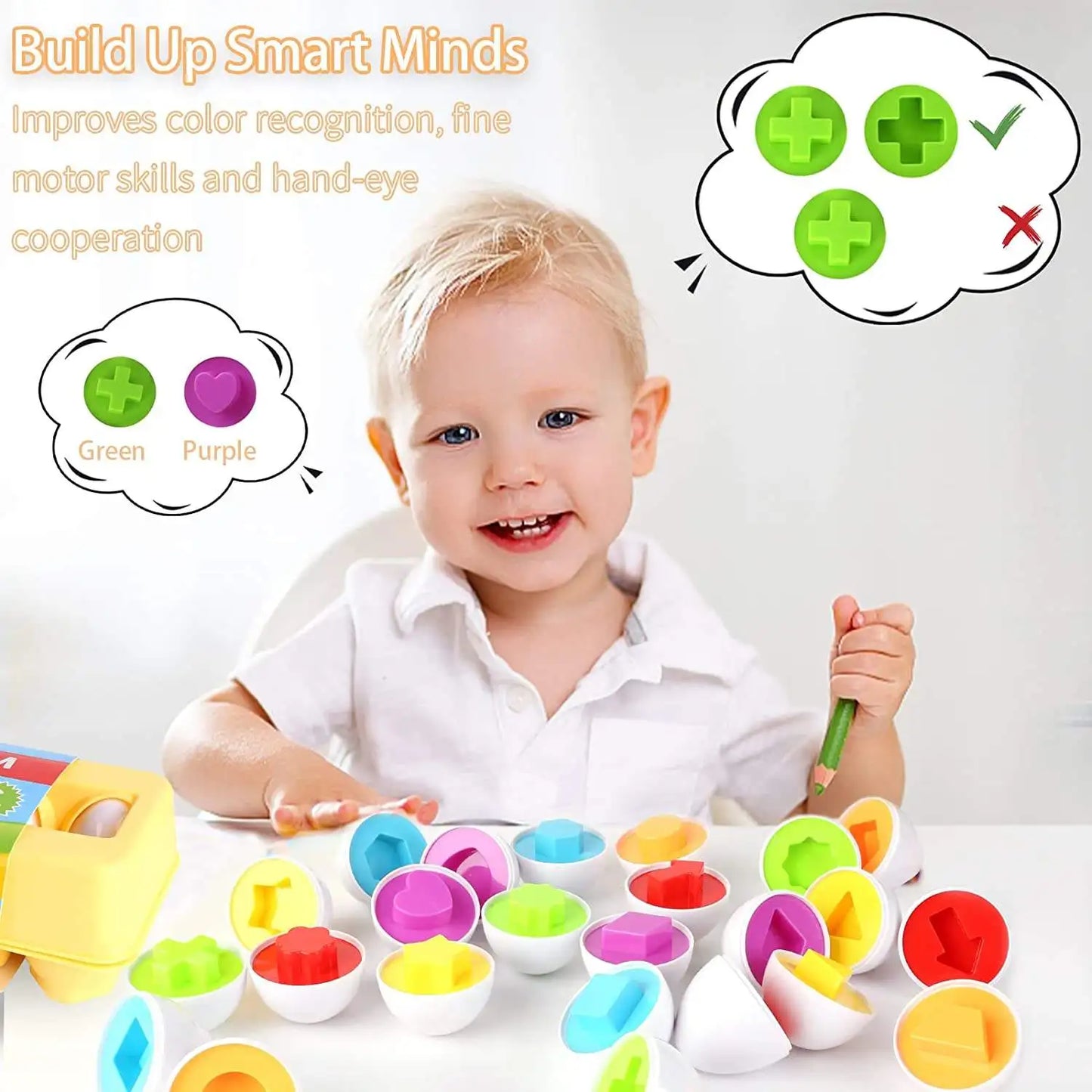 Montessori Learning Education Matching Eggs Toys For Children