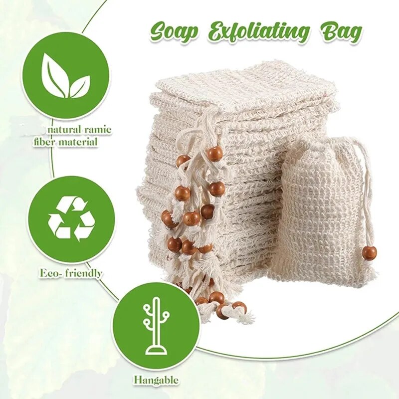 50/40/20/10Pcs Shower Bath Sisal Soap Bag