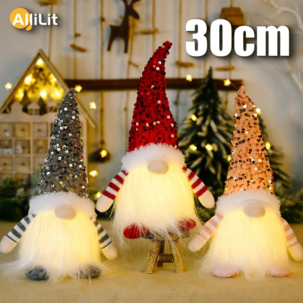 Christmas Gnome with Led Light. Christmas Decorations for Home.