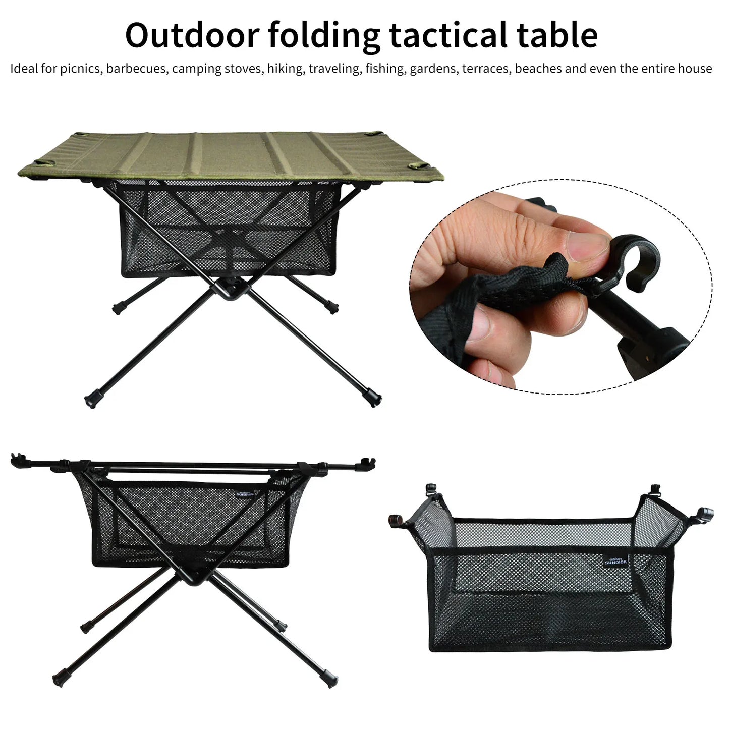 Portable Folding Table Storage For Picnic, Outdoor Camping, Barbecue.